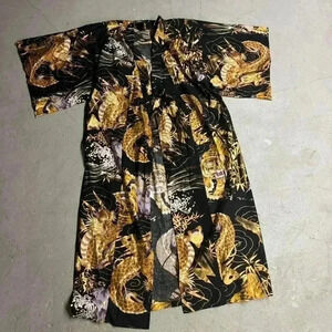 Rare Japanese Kimono - One Size HAPPICOAT Dragon and Tiger Men‘s